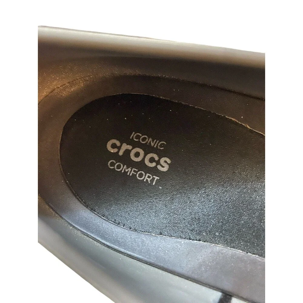 Crocs Eve Flats Women 8 Gray Pointed Toe Slip On Iconic Comfort